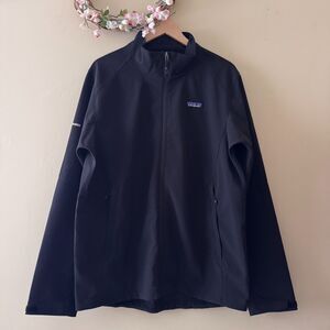 Patagonia Adze Jacket Large Mens Black Softshell Windproof Full Zip Lined NWT